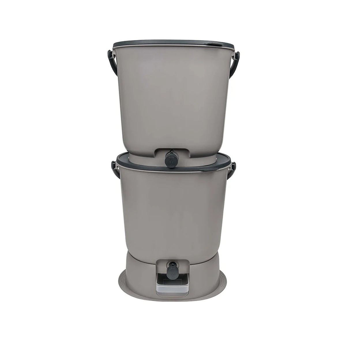 Grey Bokashi Bin Twin Pack by Maze inc 1kg Bokashi
