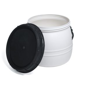 30 Litre Widemouth Barrel With Grips – White