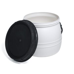 30 Litre Widemouth Barrel With Grips – White