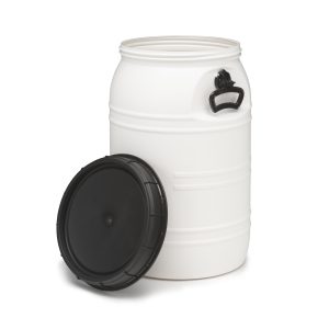 70 Litre Wide Mouth Barrel – White With Grips