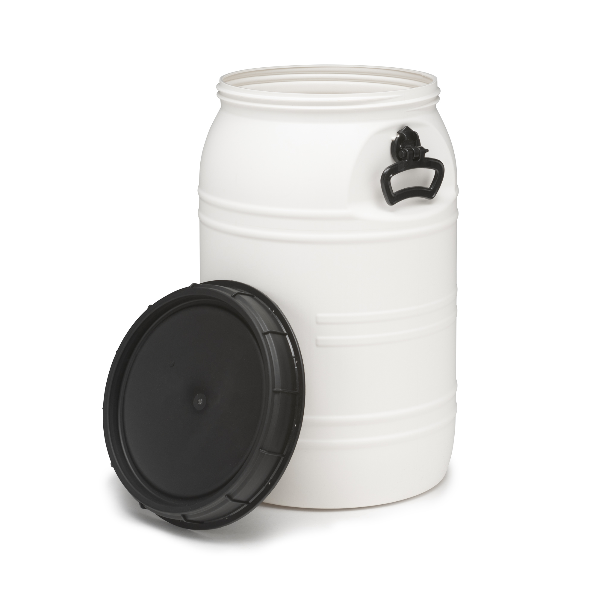 70 Litre Wide Mouth Barrel – White With Grips